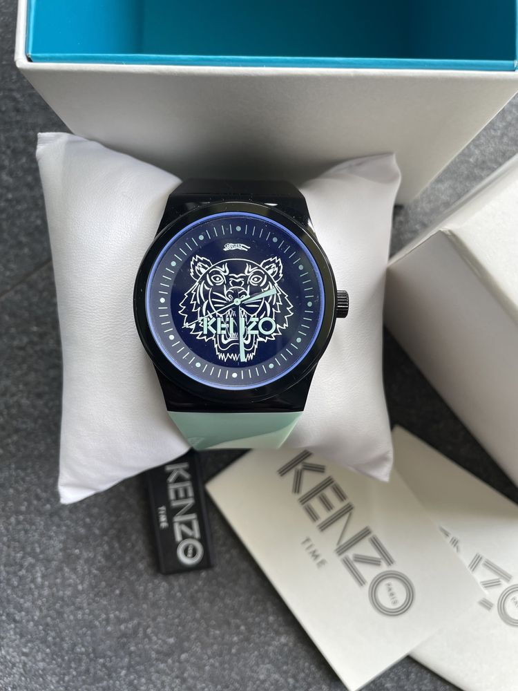 Kenzo nowy zegarek z metką czarno miętowy