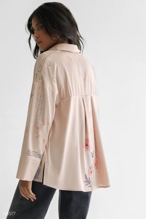 Шовкова блуза з принтом