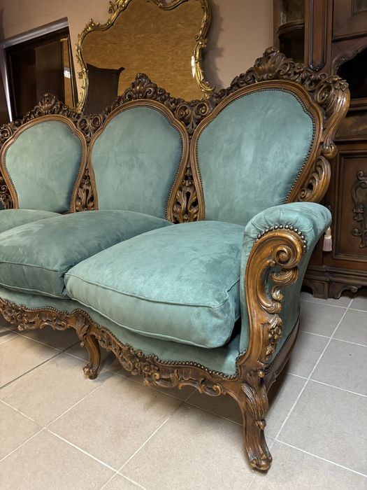 Stylowy komplet wypoczynkowy włoski sofa 2 fotele meble stylowe italy