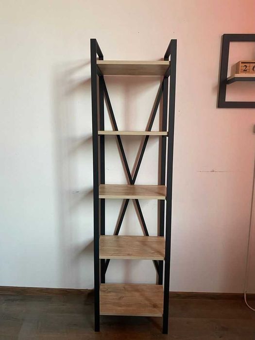 Стелаж вузький 5 полиць лофт, стелаж loft, книжкова шафа АКЦІЯ