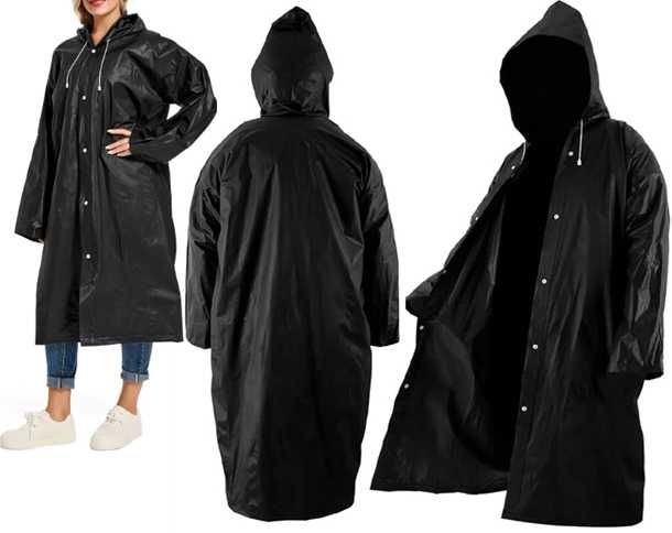 Peleryna przeciwdeszczowa łaszcz z kapturem wodoodporny