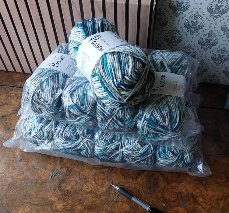 włóczka Yarnart Passion 1241 – niebiesko-szary - 10 motków!