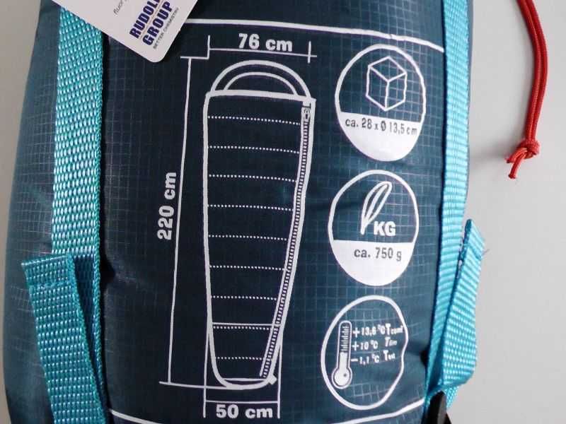 Śpiwór Mumia 220x76cm z pokrowcem waga 0,75kg. -1 T Extreme