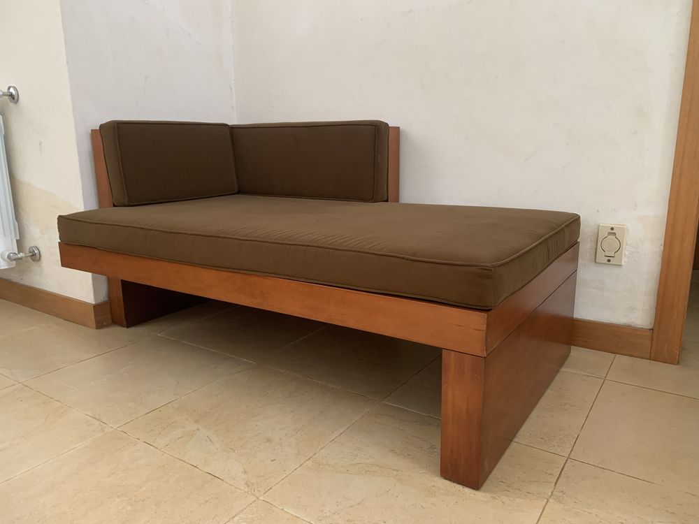 Chaise longue mogno poltrona comprida