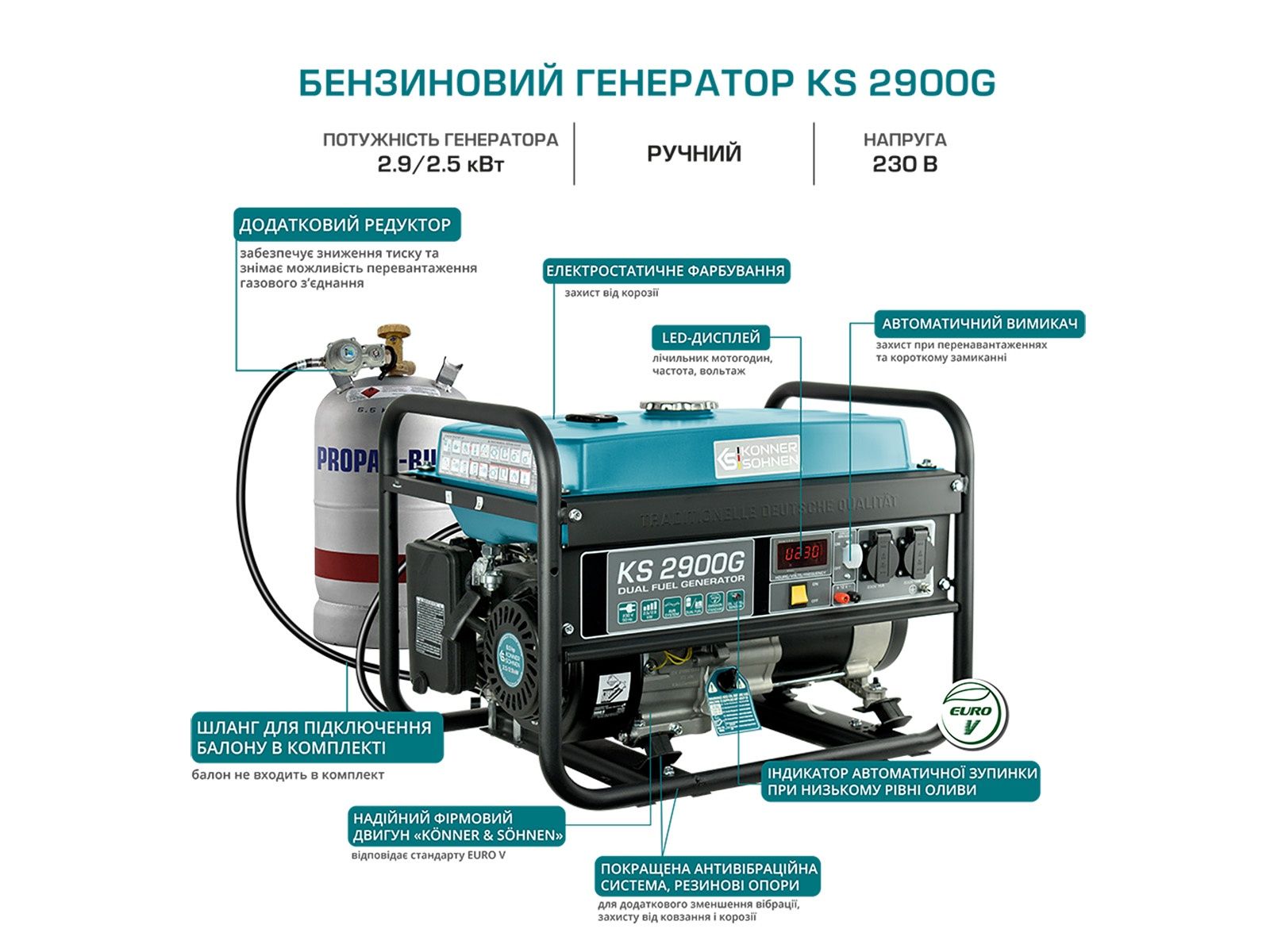 Газобензиновий генератор KS 2900G в наявності залишилось 10шт