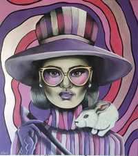 Obraz akrylowy 90x100 „ HOKUS-POKUS” kobieta kolorowy dekoracja