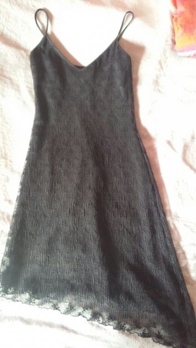 Czarna sukienka S 164cm + druga gratis