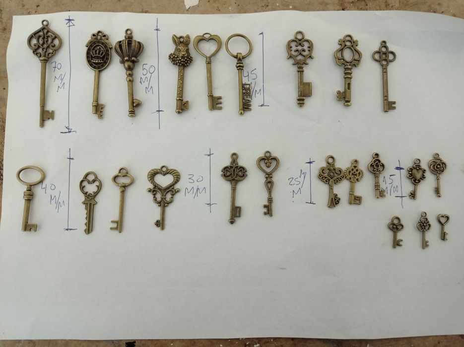 Chaves em latão para decoração