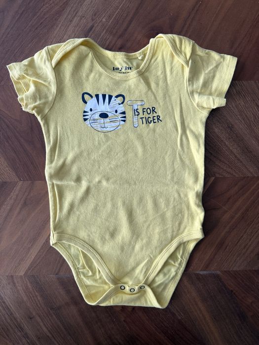 Body chłopięce Lupilu 86 92, żółte body krótki rękaw