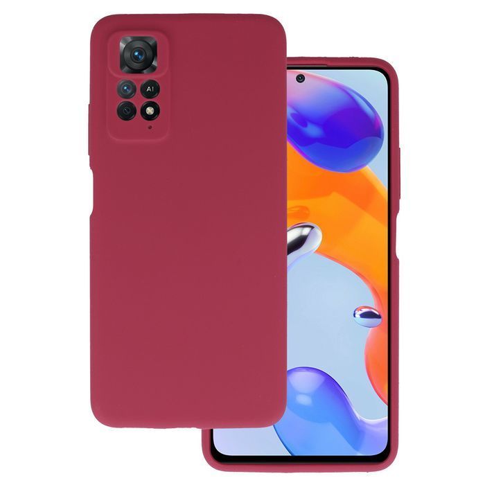 Silicone Lite Case Do Xiaomi Redmi Note 11 Pro/Note 11 Pro 5G Bordowy