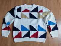 Męski kolorowy sweter trójkąty ZARA