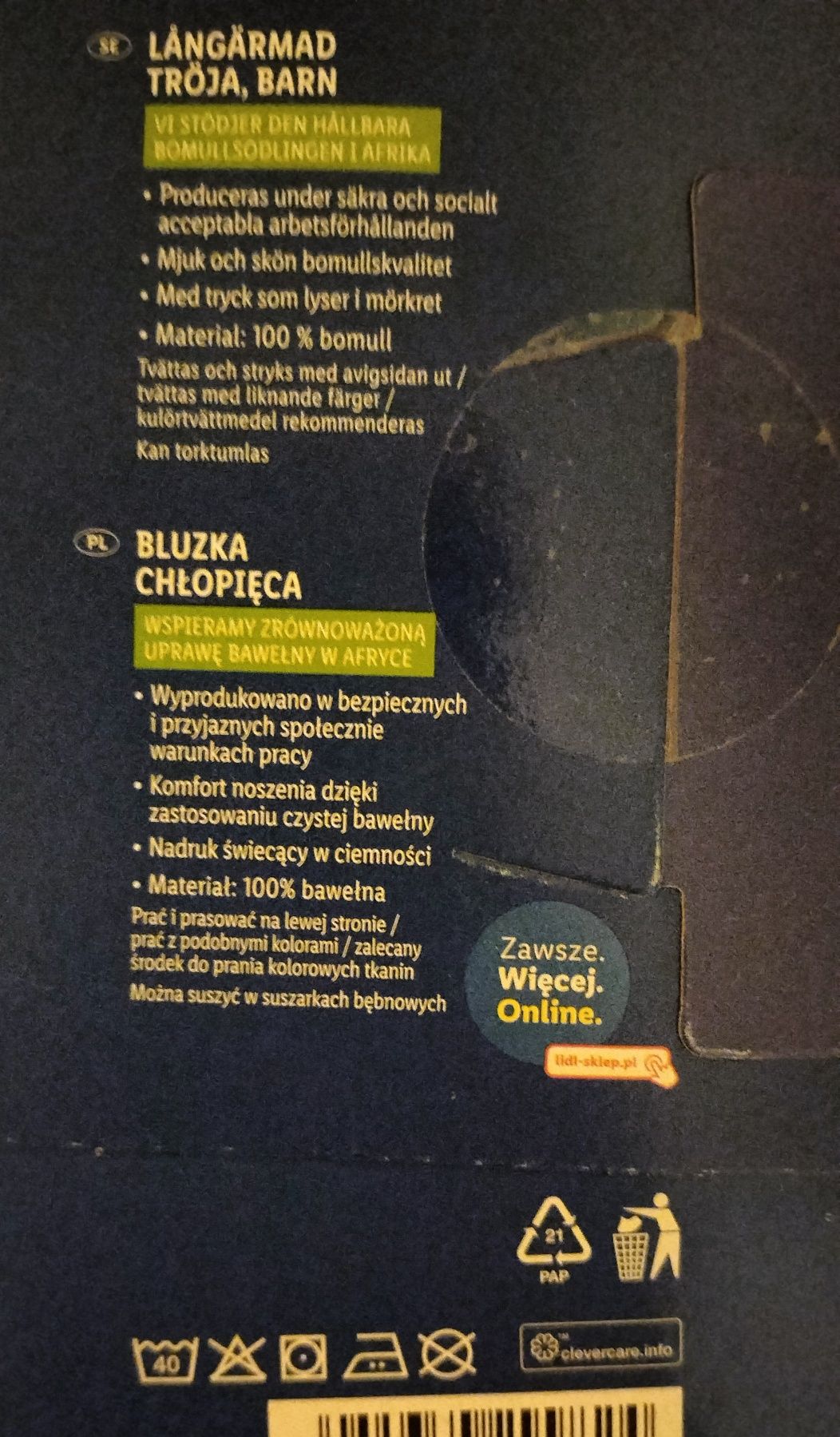 Bluzka z nadrukiem świecącym w ciemności Boże Narodzenie -98/104, nieb