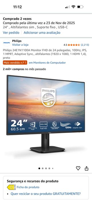 ** PARA REPARO - Monitor Philips confirme detalhes nas imagens.