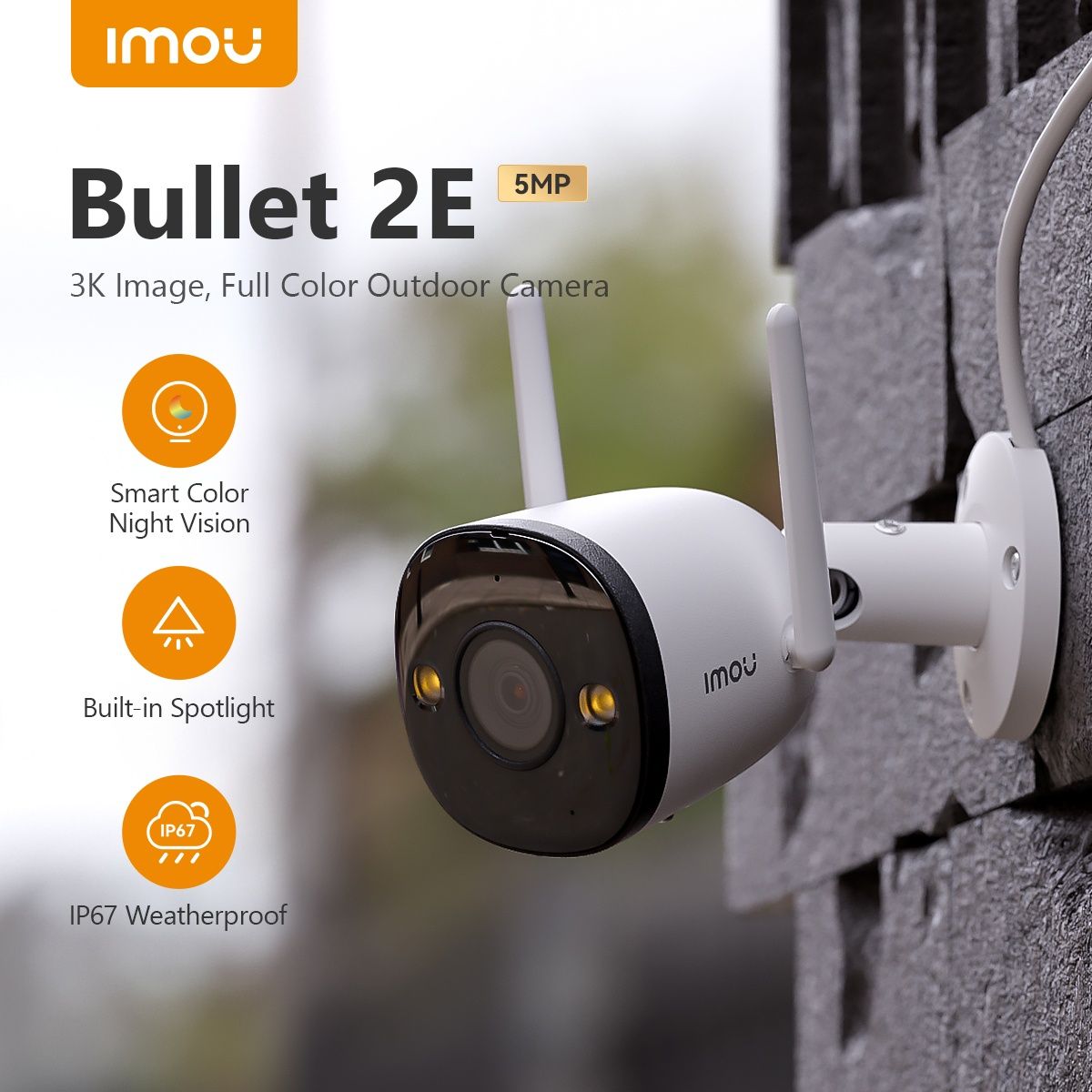 Камера видеонаблюдения Imou Bullet 2E (5 mp] LED подсветка