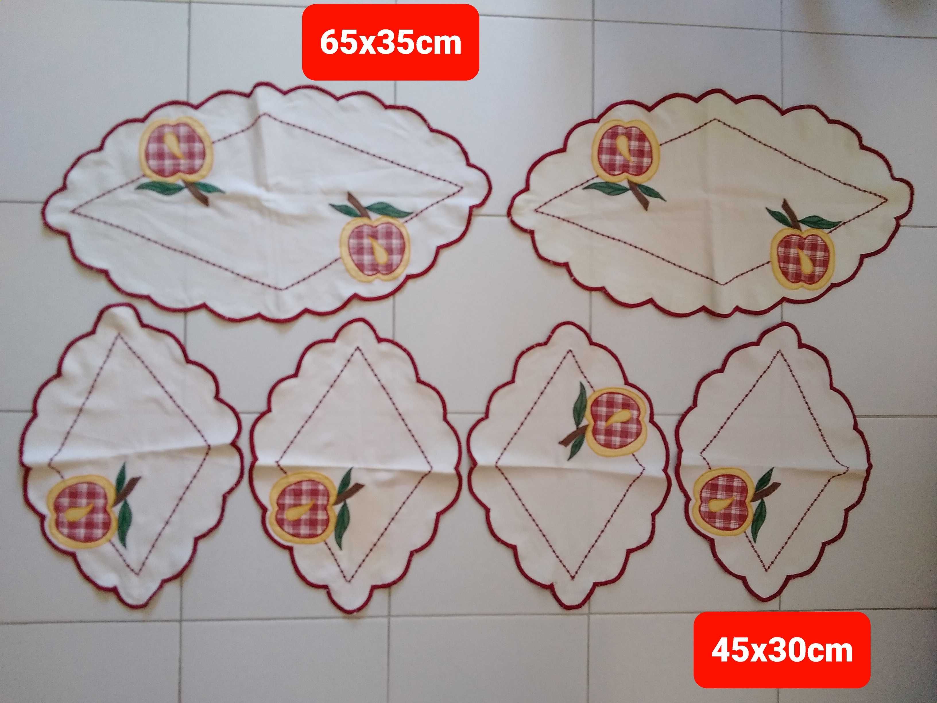 Conjunto 6 naperons cozinha tema Maças