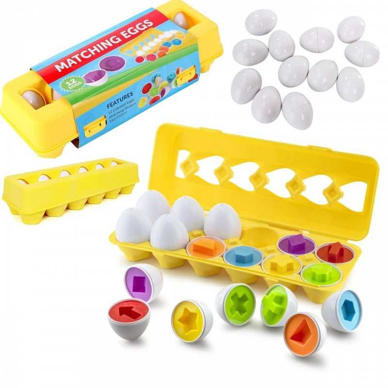 Montessori LB33-3 jajka sorter układanka kolory kształty nauka zabawa