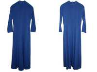 Blue chabrowa długa suknia damska przebranie M 38