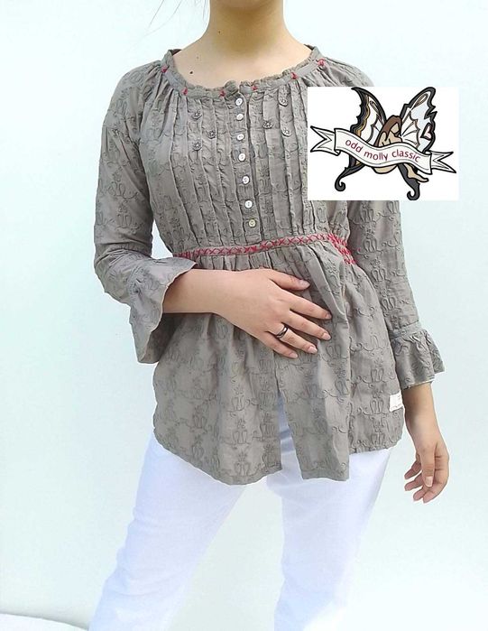 odd molly bawełniana luźna koszula bluzka vintage 100% bawełna S M