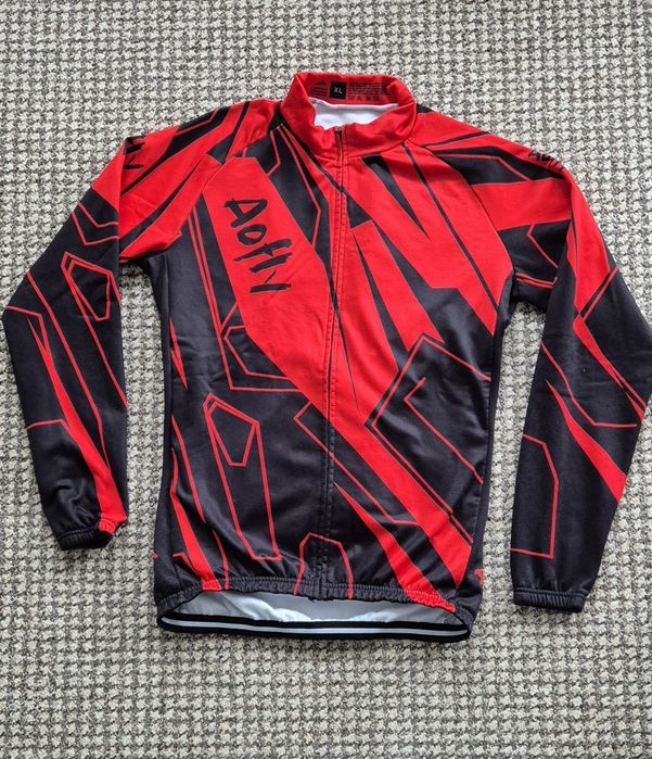 Ciepły komplet rowerowy XL, czerwony/czarny