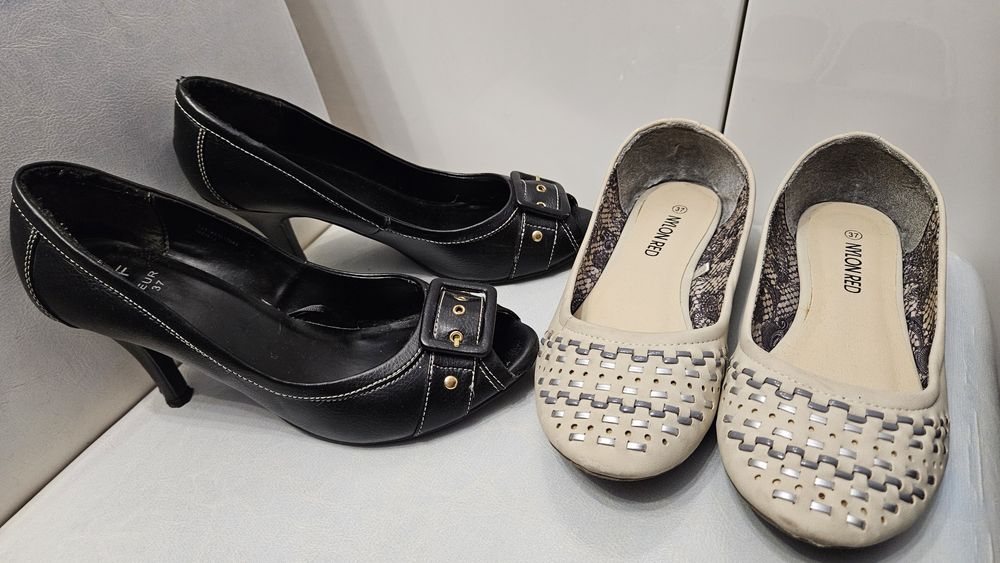 Buty na obcasie + baleriny rozmiar 37