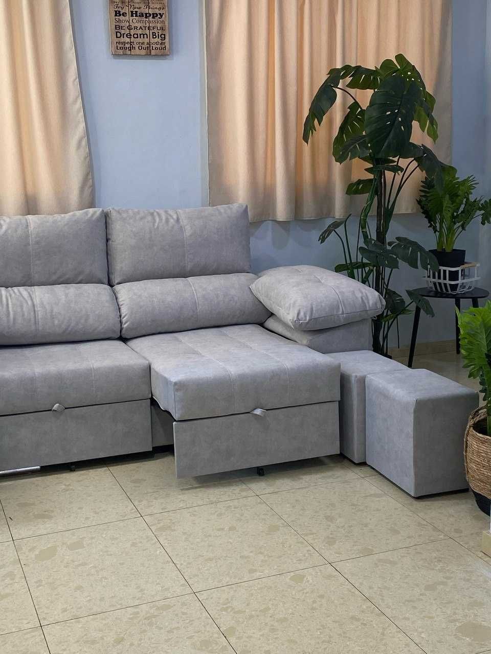 Sofá com chaise longue e arrumação envió gratis