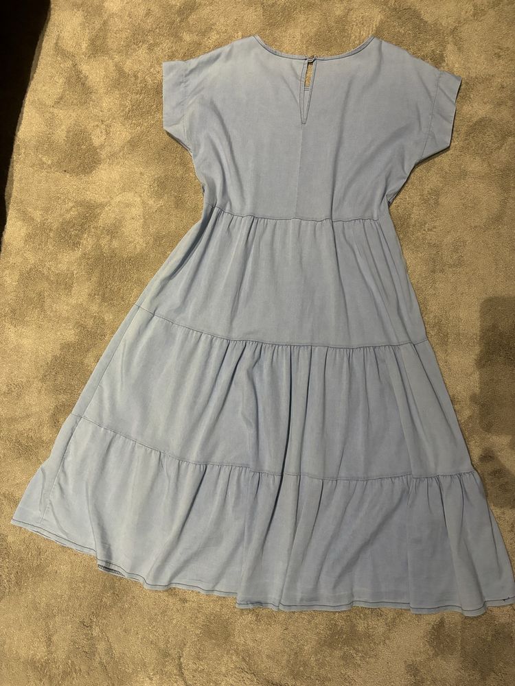 Vestido comprido em ganga fina