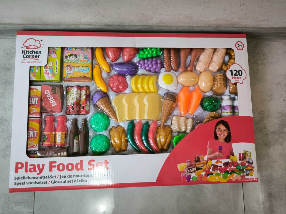Zestaw 120 elementów spożywczych do zabawy