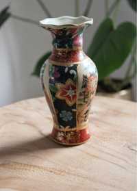 Chiński mały wazon prl kolorowy chinski wzor malowidla  vintage retro