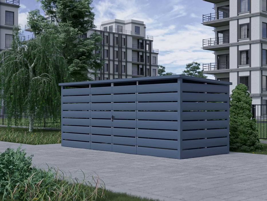 NOWOCZESNA Wiata śmietnikowa AŻUROWA - Producent !!! - Cała Polska