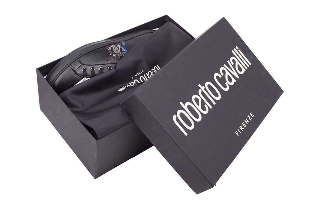 ROBERTO CAVALLI skórzane włoskie buty sneakersy NOWE 46