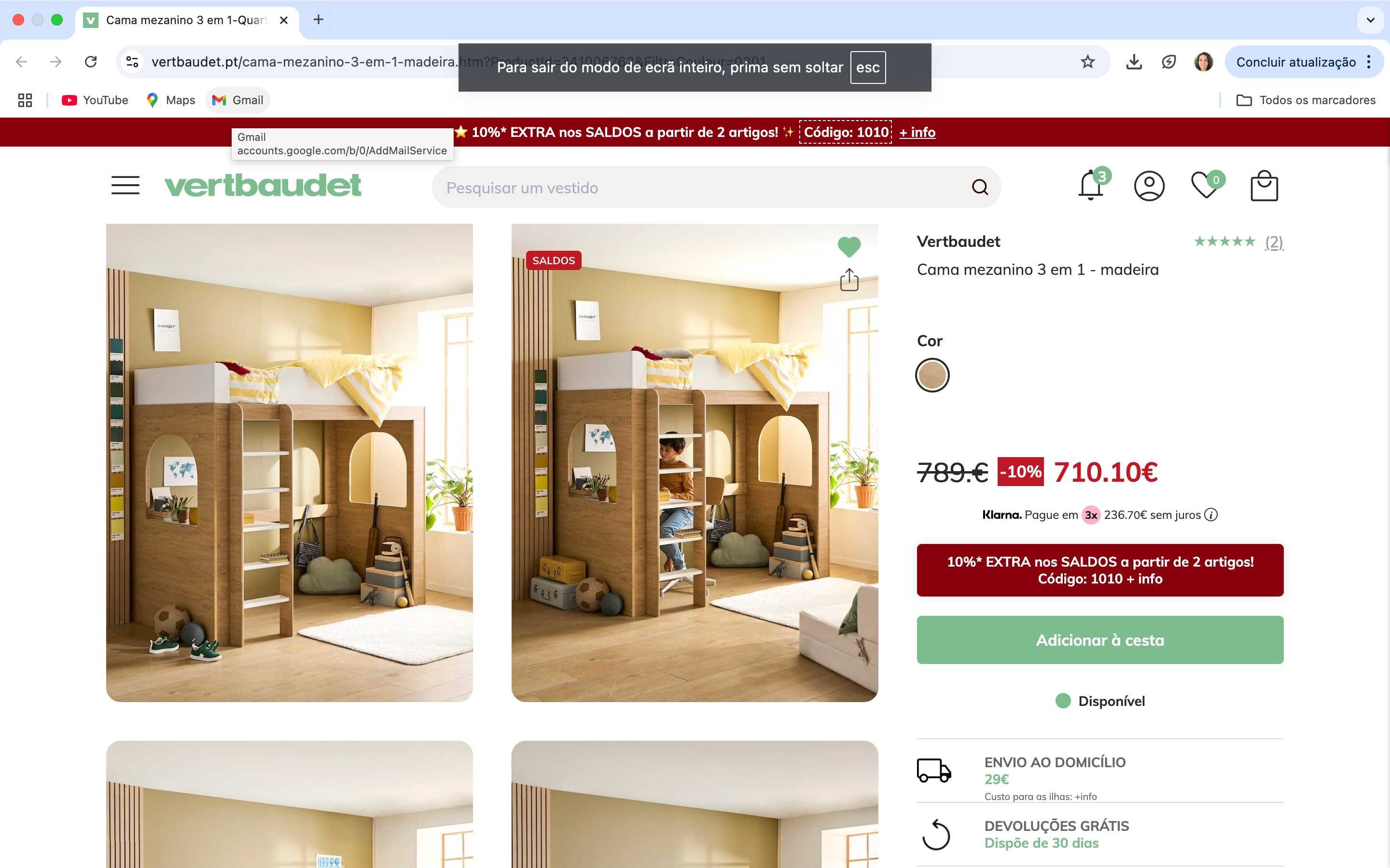 Cama/Beliche com 2 Alturas da Verbaubeut  – Novo