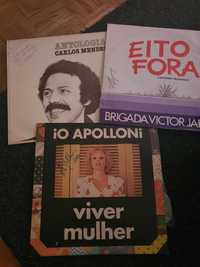 3 vinis assinados Io apolloni/Brigada Victor Jara e Carlos Mendes
