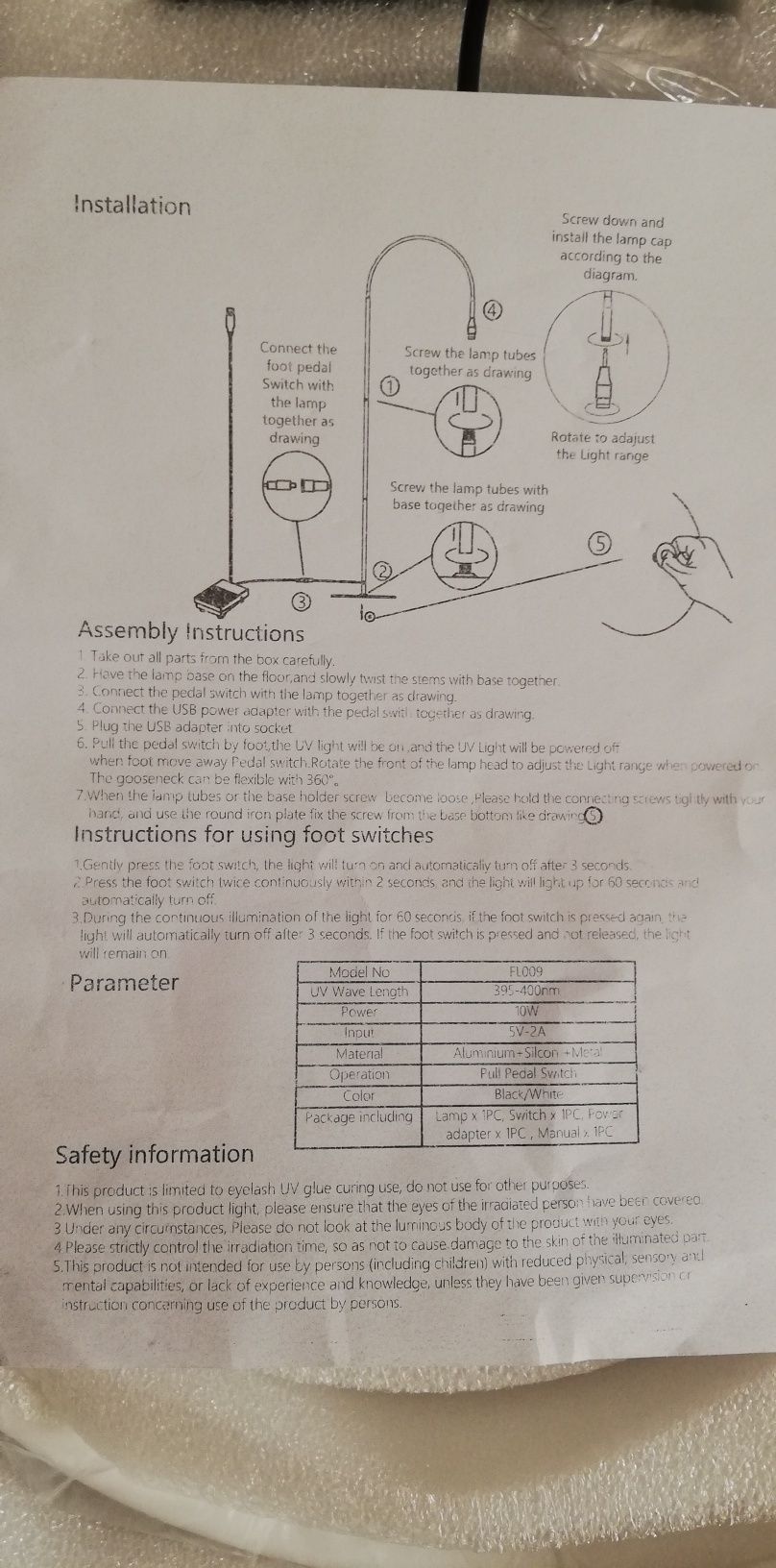 Lampa UV do przedłużania rzęs metodą UV stylizacja rzęs