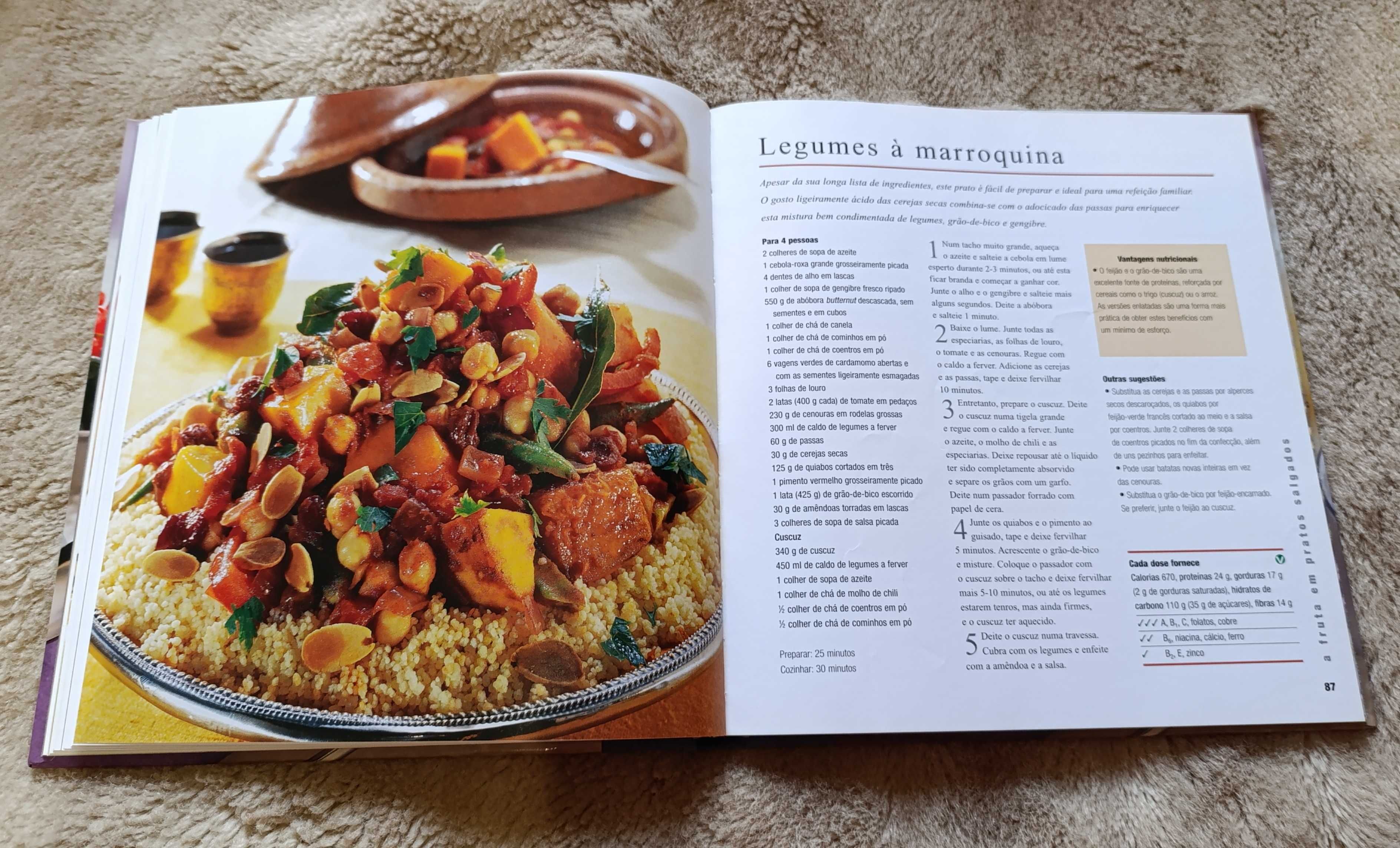Livro Culinária Fruta & Sobremesas Capa dura 150 Pág. Cozinha Saudável