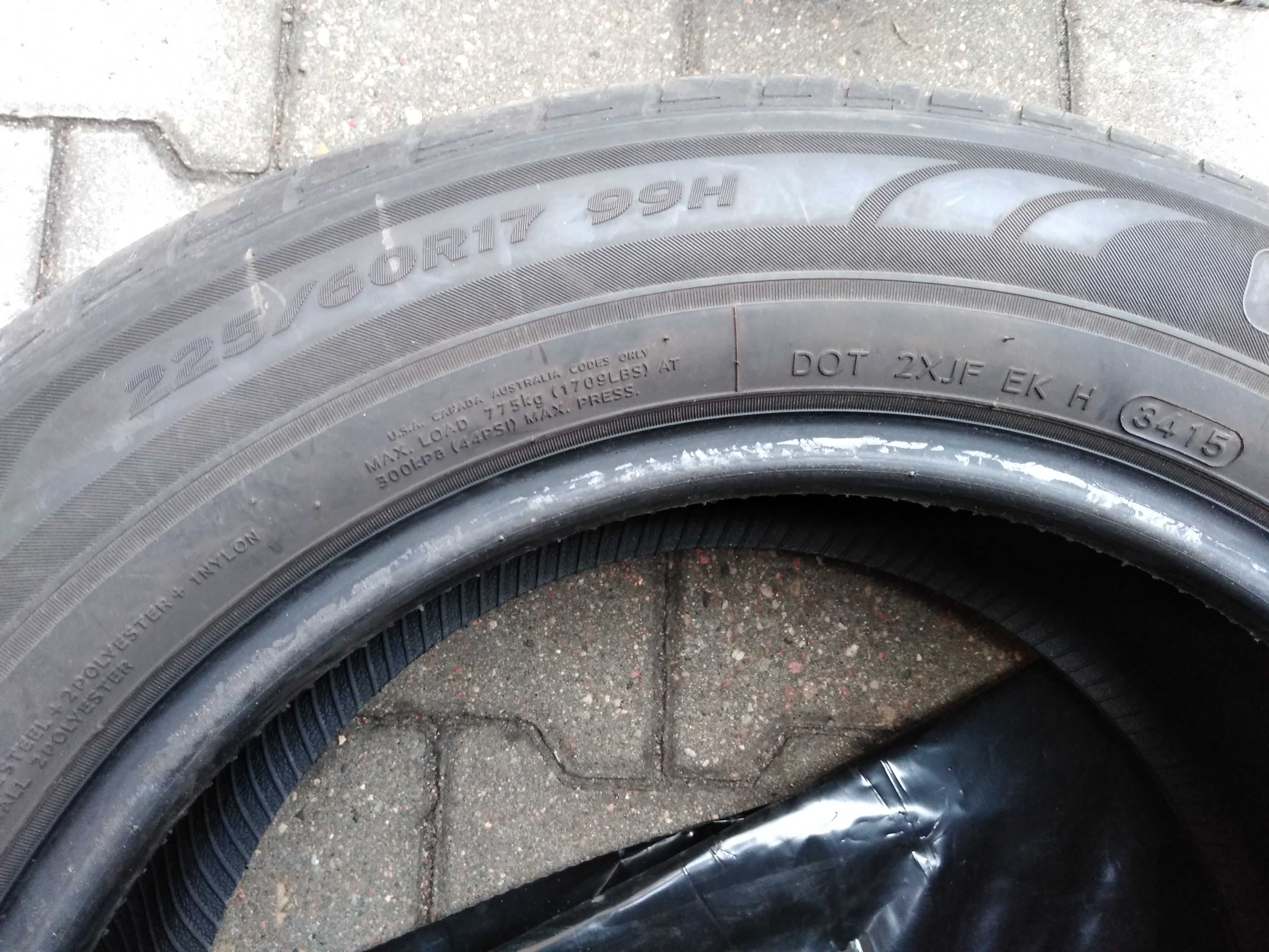 Opony letnie Hankook 225/60 R17 Cena za 2szt