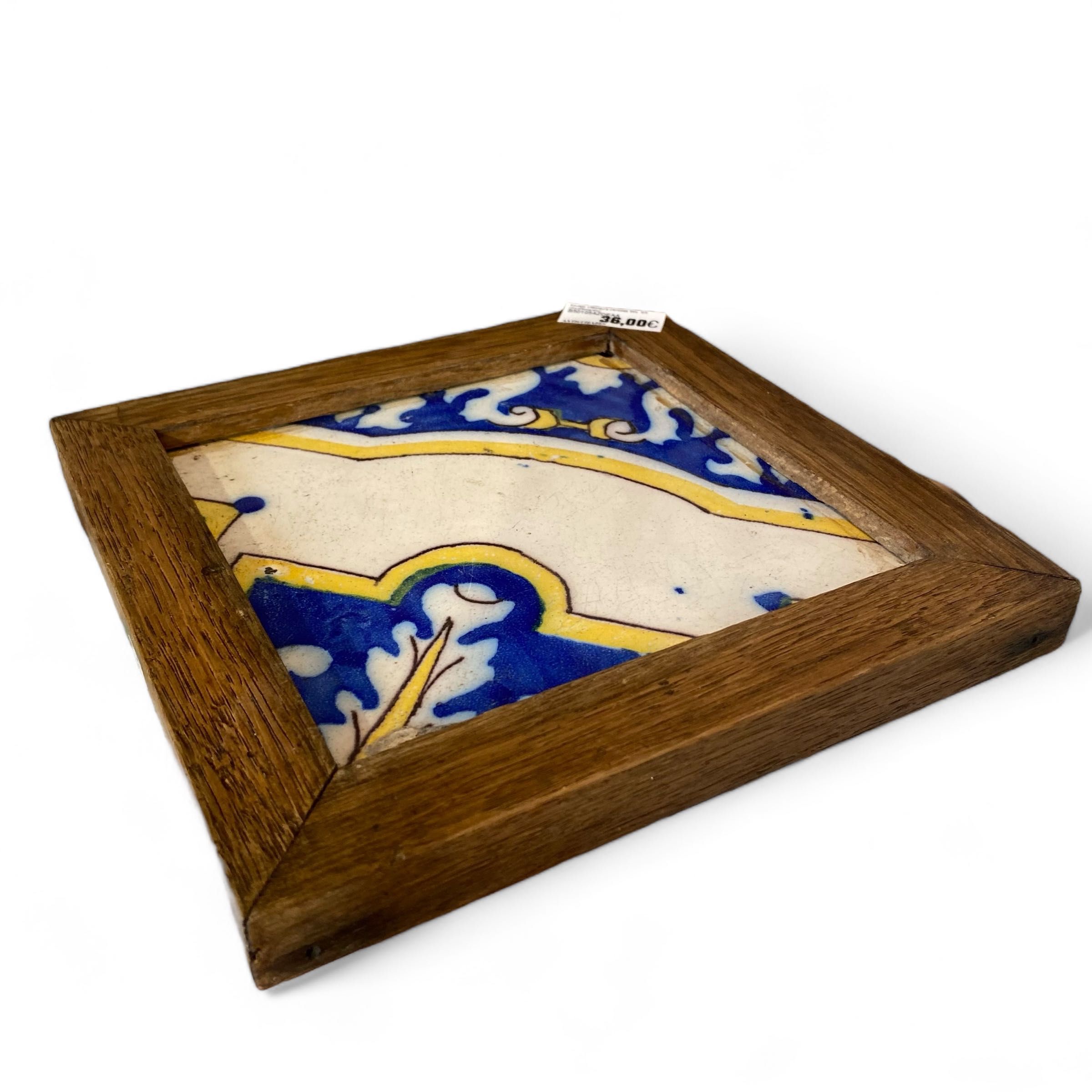 Azulejo c/Moldura Devesas Sec. XIX (Azul/Amarelo)