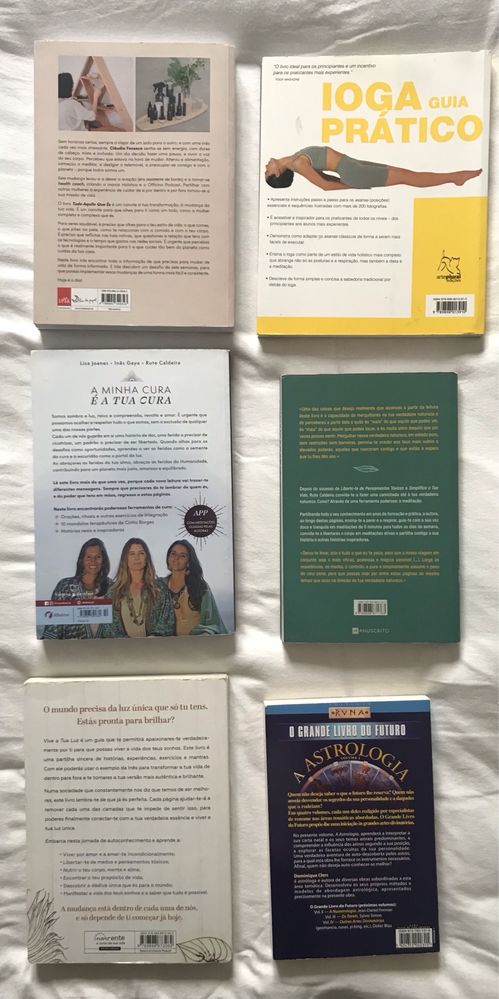 Livros de desenvolvimento pessoal, meditação, yoga, astrologia