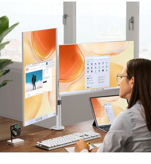 Uchwyt na DWA MONITORY ERGEAR EGCM1W 13"- 32'' 8KG Biały