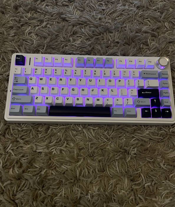 Механічна клавіатура AULA F75 white-blue(бездротова)