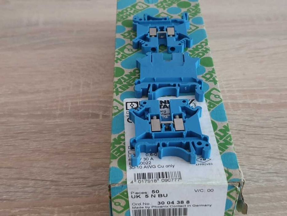 Złączka szynowa 50szt. UK 5 N BU Phoenix Contact ZUG SIMET WAGO Pokój