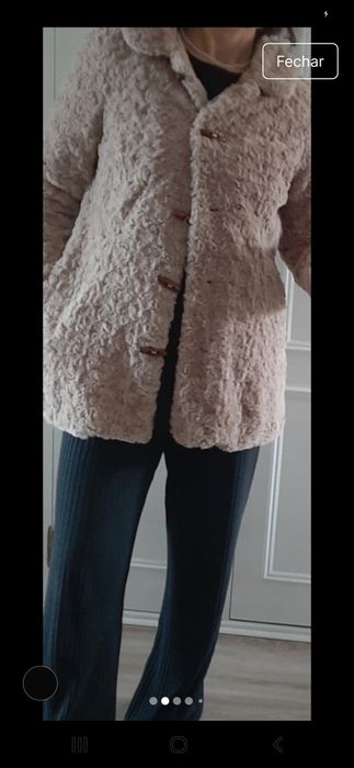 Casaco pelo fofinho e leve, M