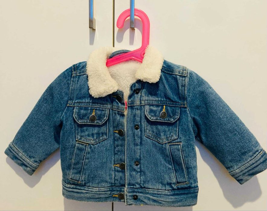 Kurtka dżinsowa ocieplana dziewczynka rozm 74. Stan bdb.