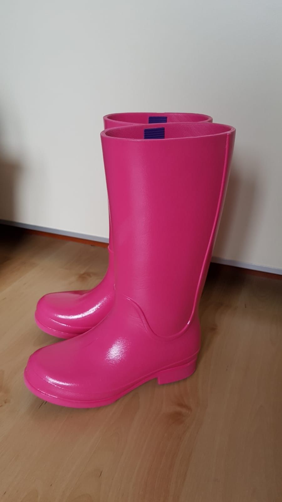 Wysokie różowe kalosze crocs Wellie Rain Boot J1 W3 32-33