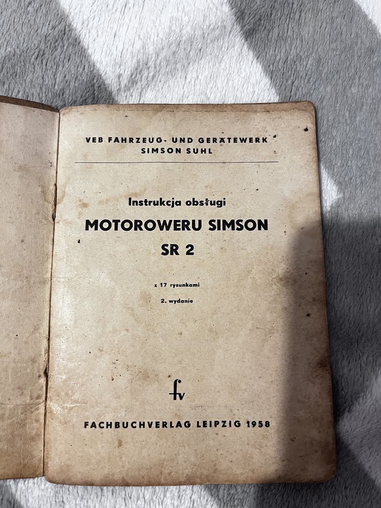 Instrukcja obsługi motorower simson sr2