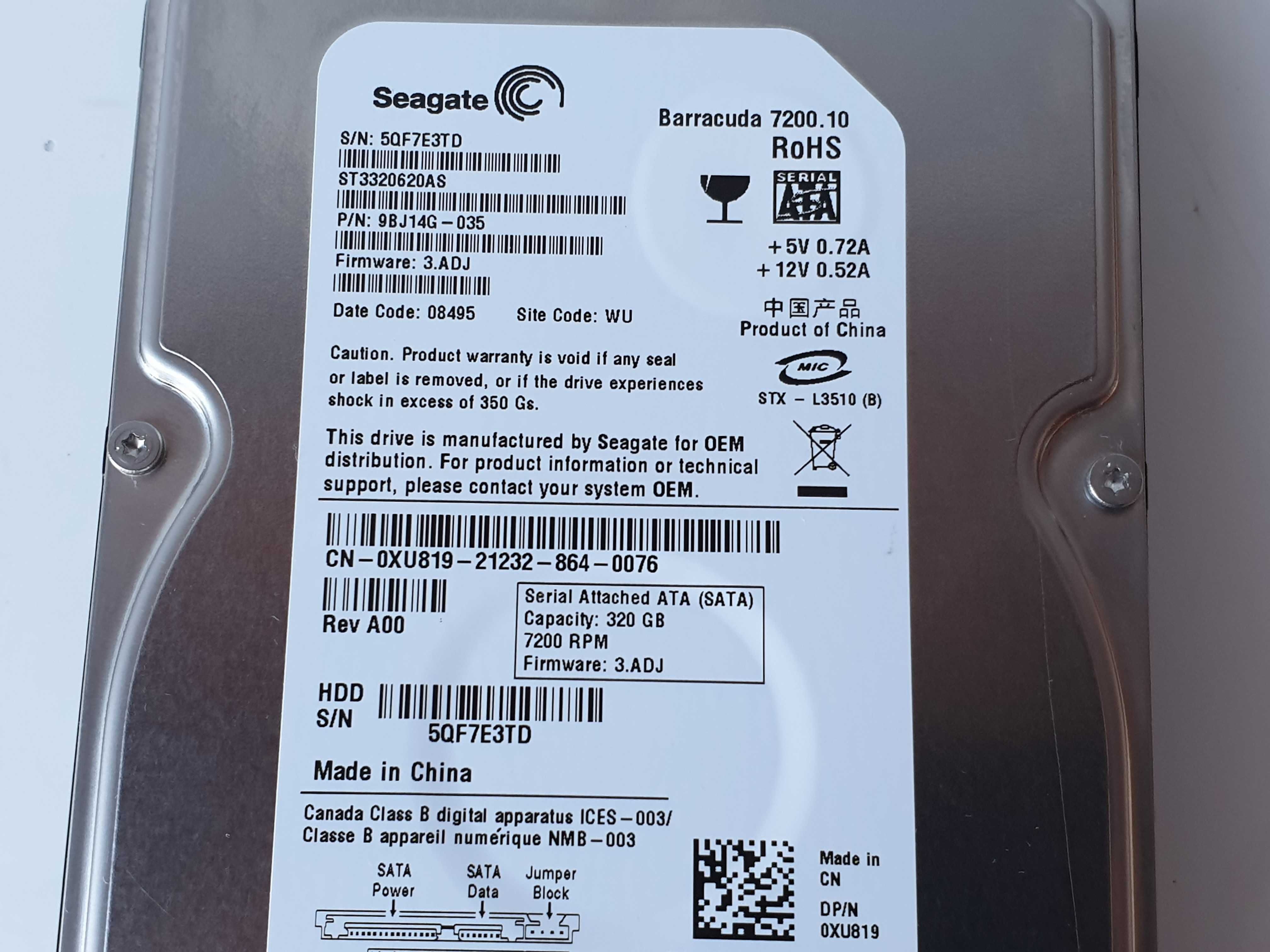 Жорсткий диск HDD 320GB 3.5" ST3320620AS 320,0 GB  Seagate