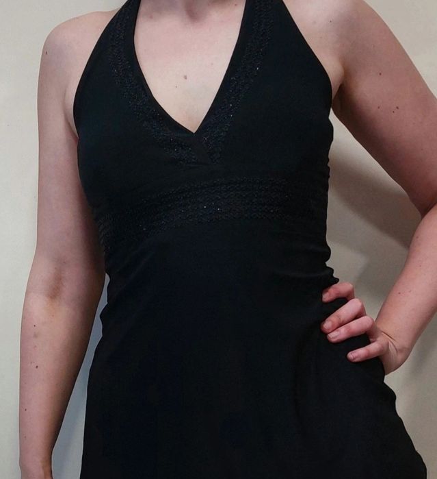 Czarna elegancka tunika z cekinami S - na sylwestra