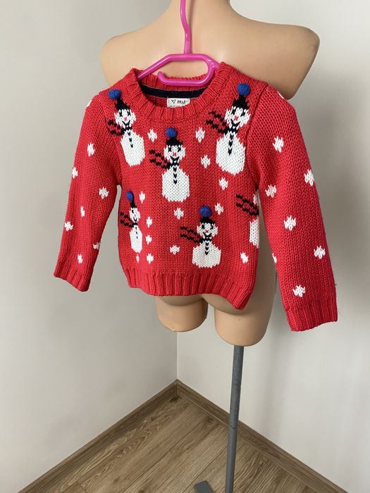 Sweter świąteczny Next rozmiar 3-4 lara sesja świeta Mikołaj