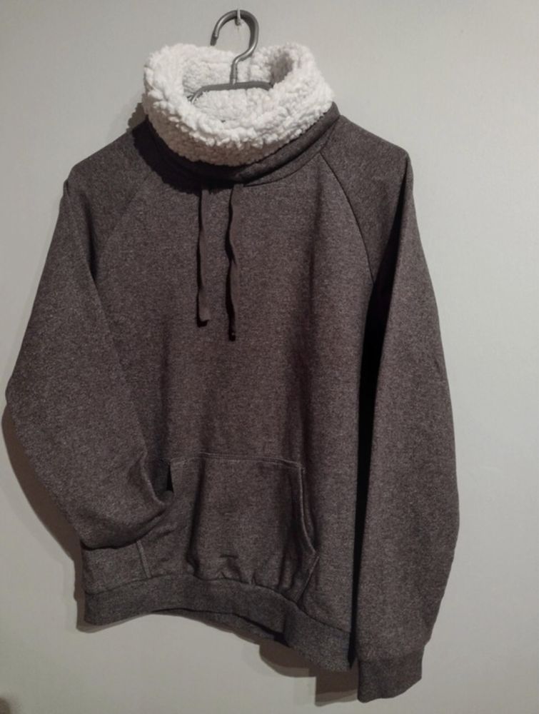 Bluza, zimowa, futrzany golf