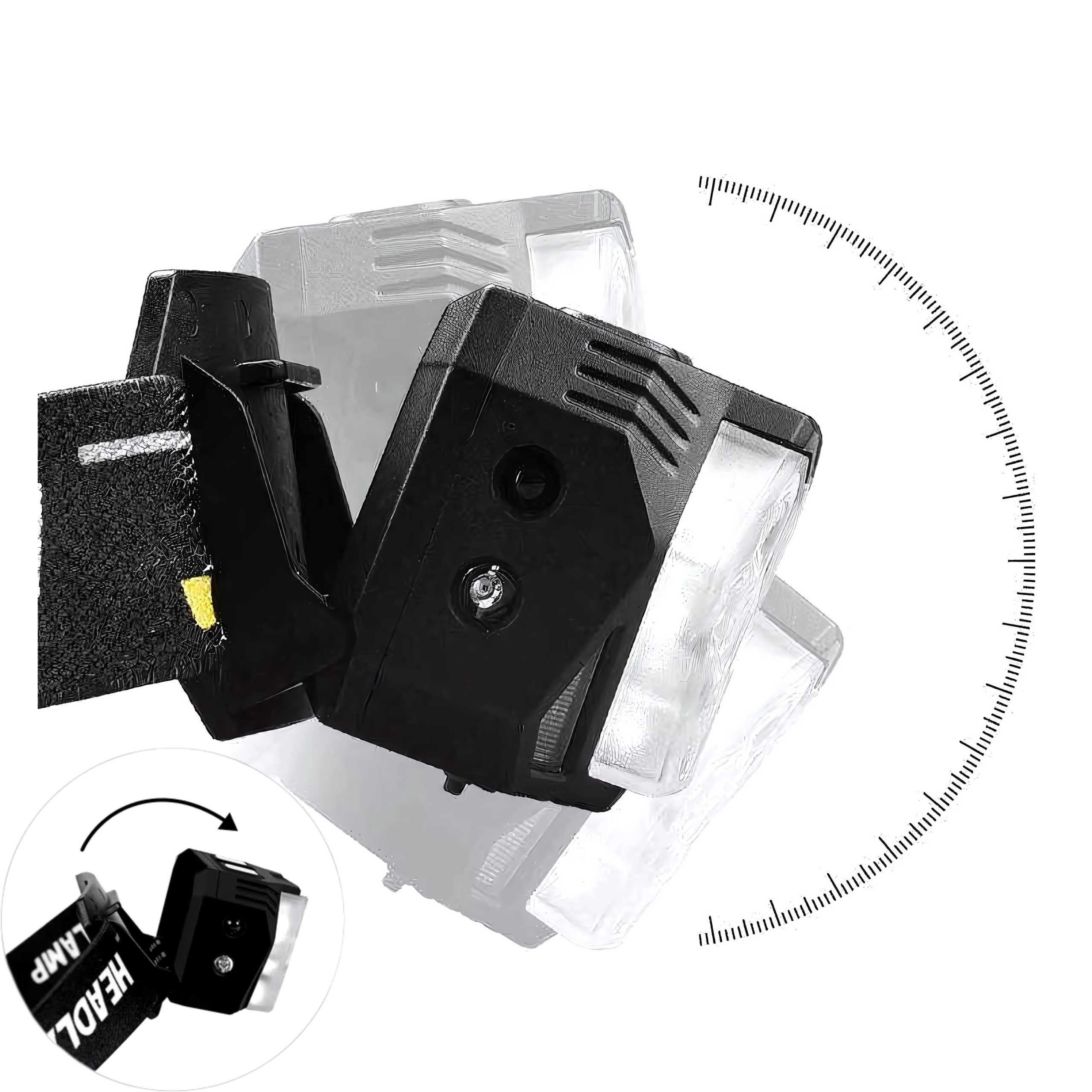 LATARKA CZOŁOWA LEDx9 lampa LED Mocna 2000 Lumenów Czujnik Ruchu Tryby