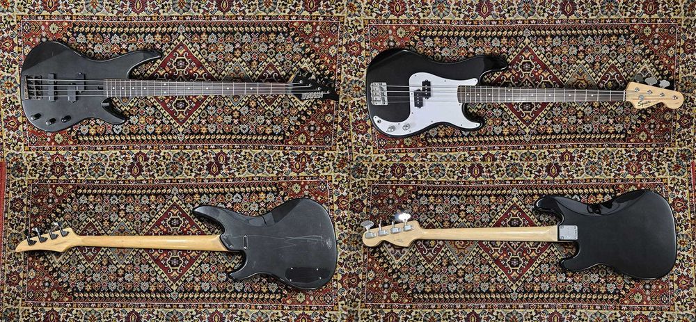Lote de 14 baixos Yamaha Squier Ibanez OLP Aria Epiphone Acepro